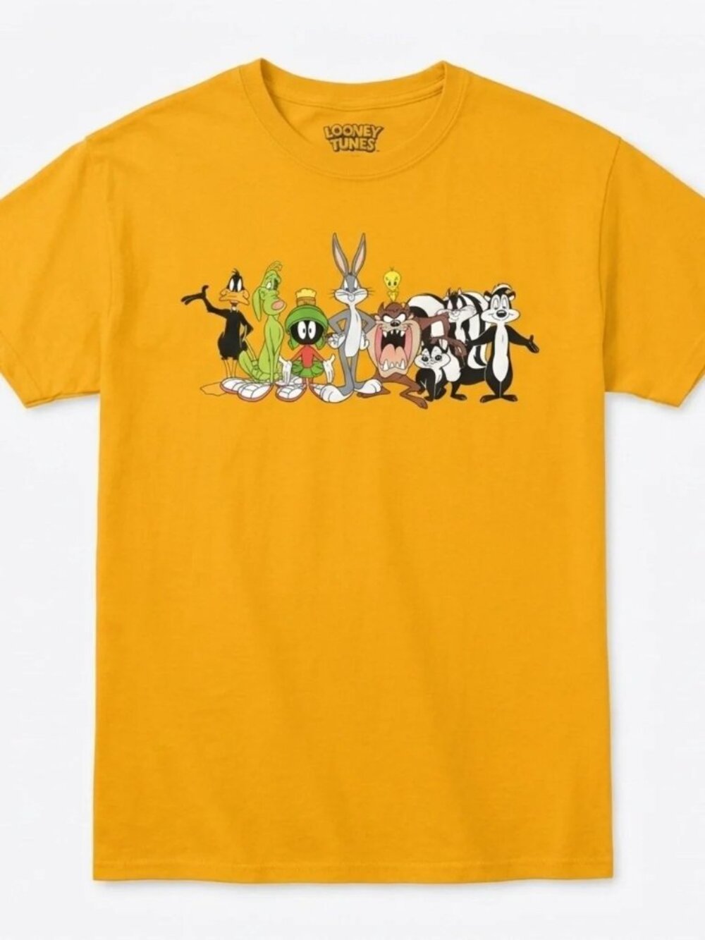 Looney Tunes Yellow Graphic Tee Size M Vintage Style Shirt